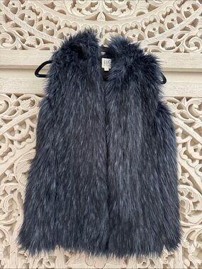 GAP Faux Fur Vest with Plush Collar
